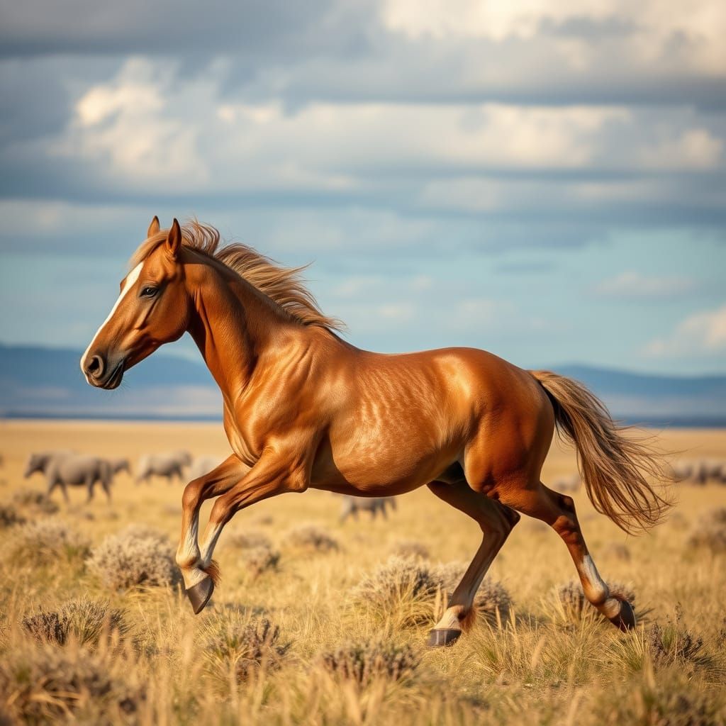 Wild Grullo Horse in Free-Spirited Argentine Landscape