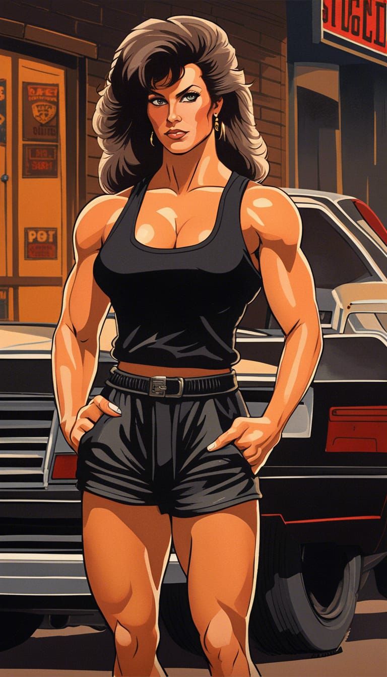 Anime Style Portrait of Rachel McLish as Game Character