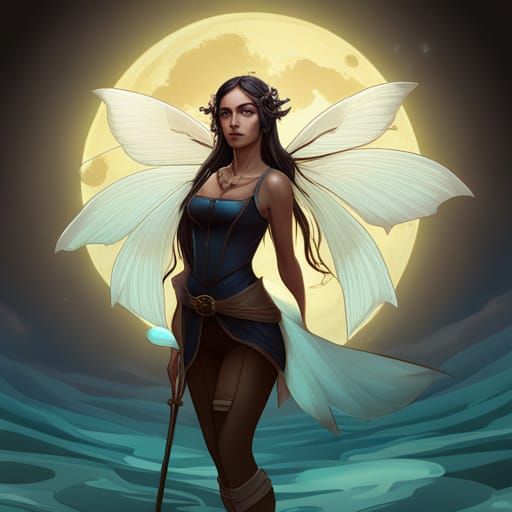 Gothic Water Fairy in Steampunk Ghibli Style