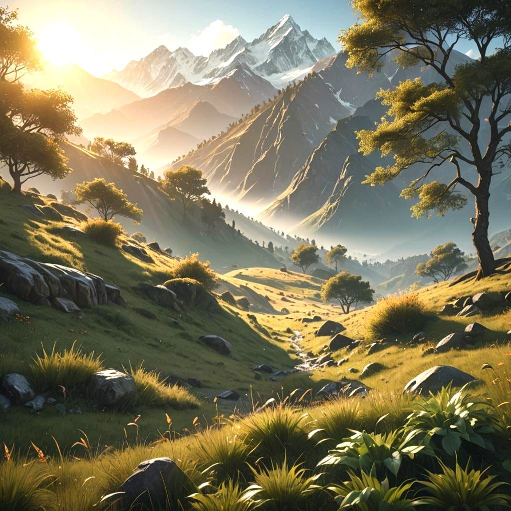 Sun Moving in Himalayas: Detailed Matte Painting
