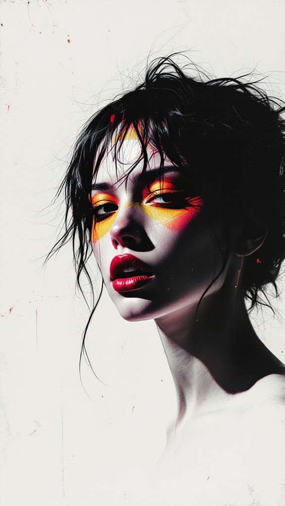 Bold Graphic Goddess Shatters Monochrome Reality