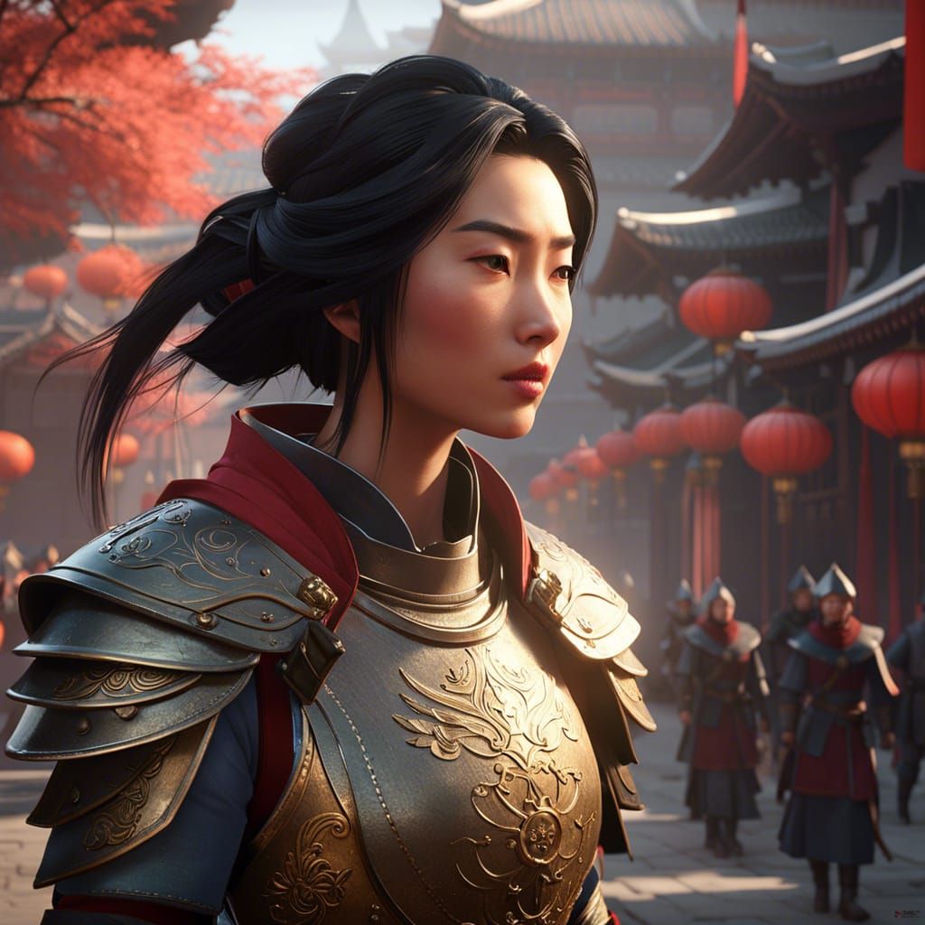 High Fantasy Mulan Walking Beijing Streets