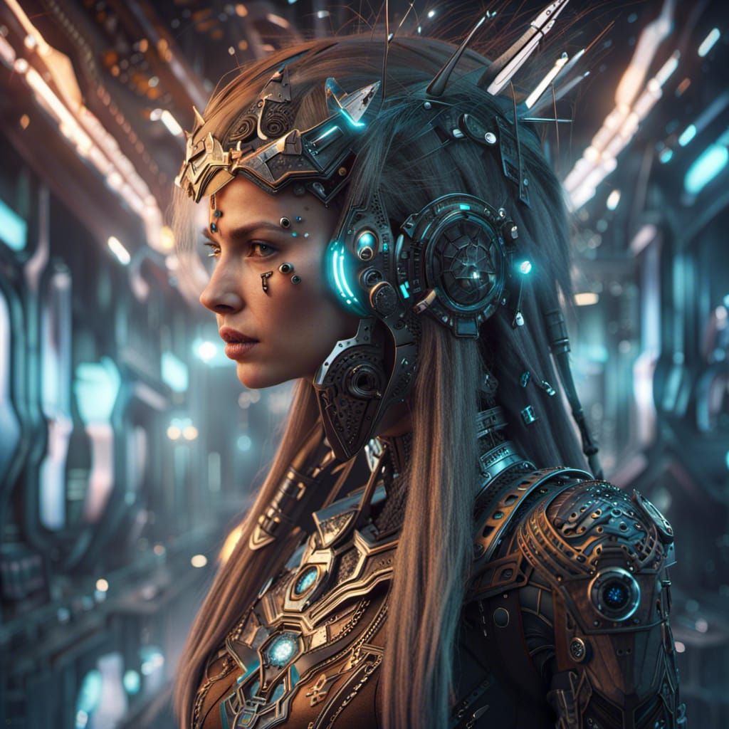 Futuristic Cyberviking: Epic Digital Matte Painting