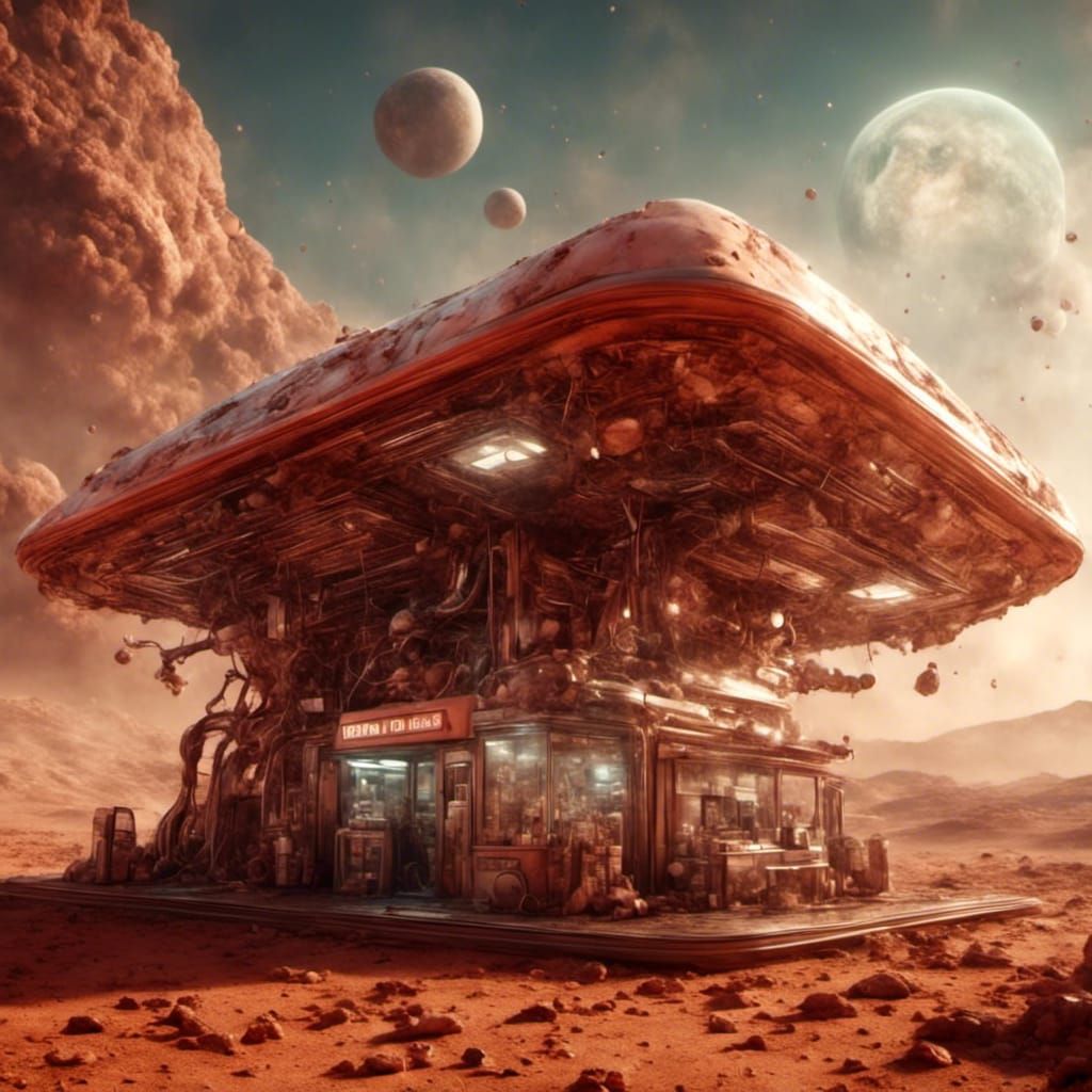 Gas Station on Mars: A Kyoot Digital Art Creation