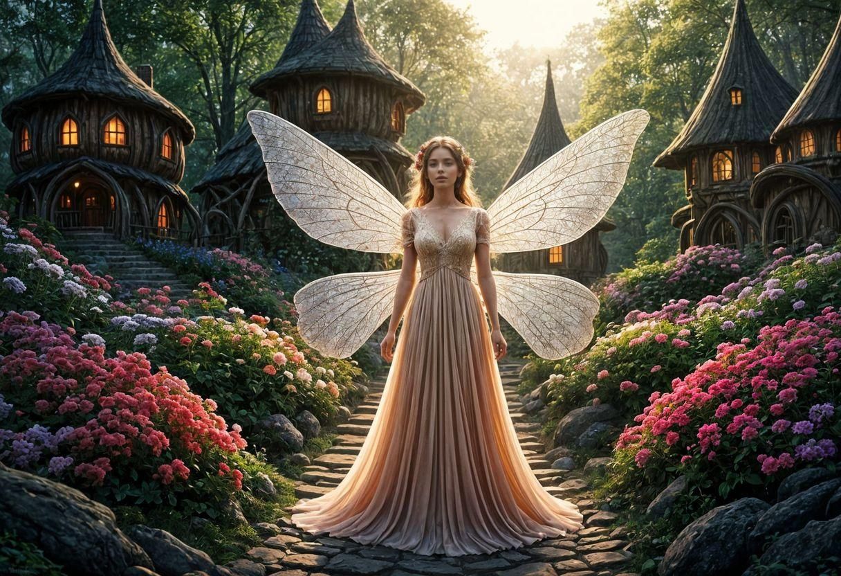 Detailed Fairy Portrait in a Magical Village