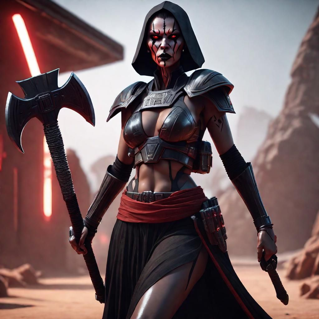 Epic Female Sith Warrior with Axe