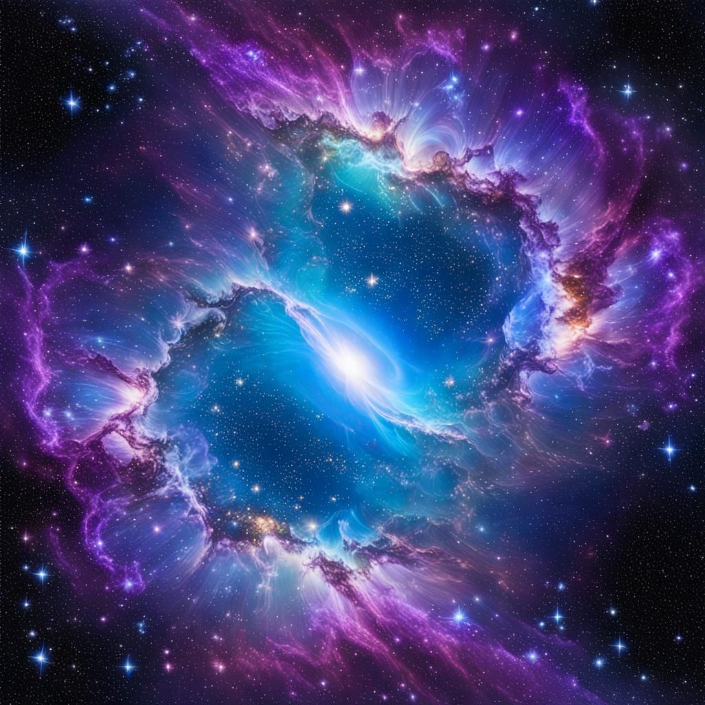 Enormous Galaxy Bursting with Energy: Digital Art