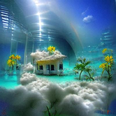 Underwater Paradise with Sunlit House