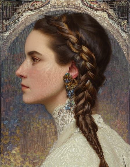 Elegant Woman Portrait with Lace Accents