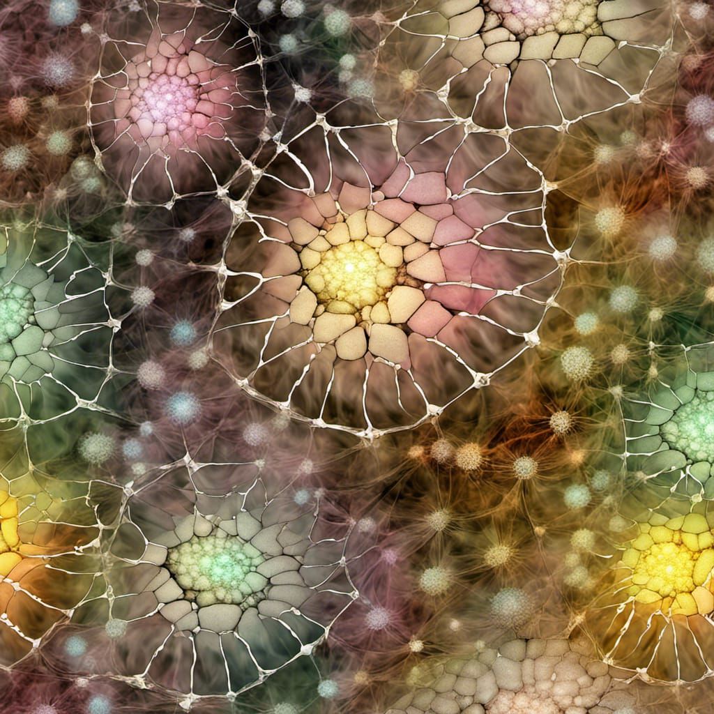 Jar Spilling Bioluminescent Fractal Landscape on Beach