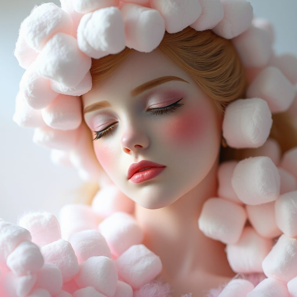 Dreamy Marshmallow Woman in Pastel Colors