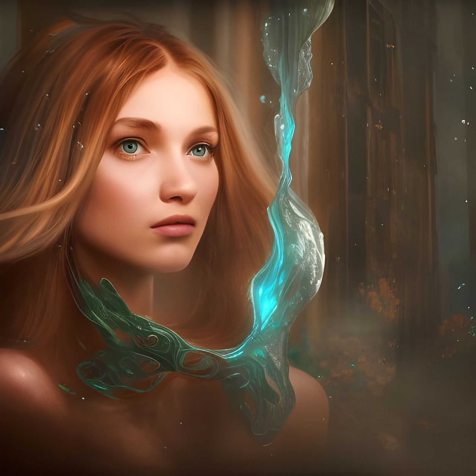 Glass Bottle Containing a Girl: Hyperrealistic Digital Art