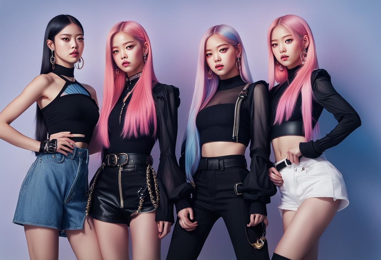 Blackpink Portrait in Vibrant Neon Colors