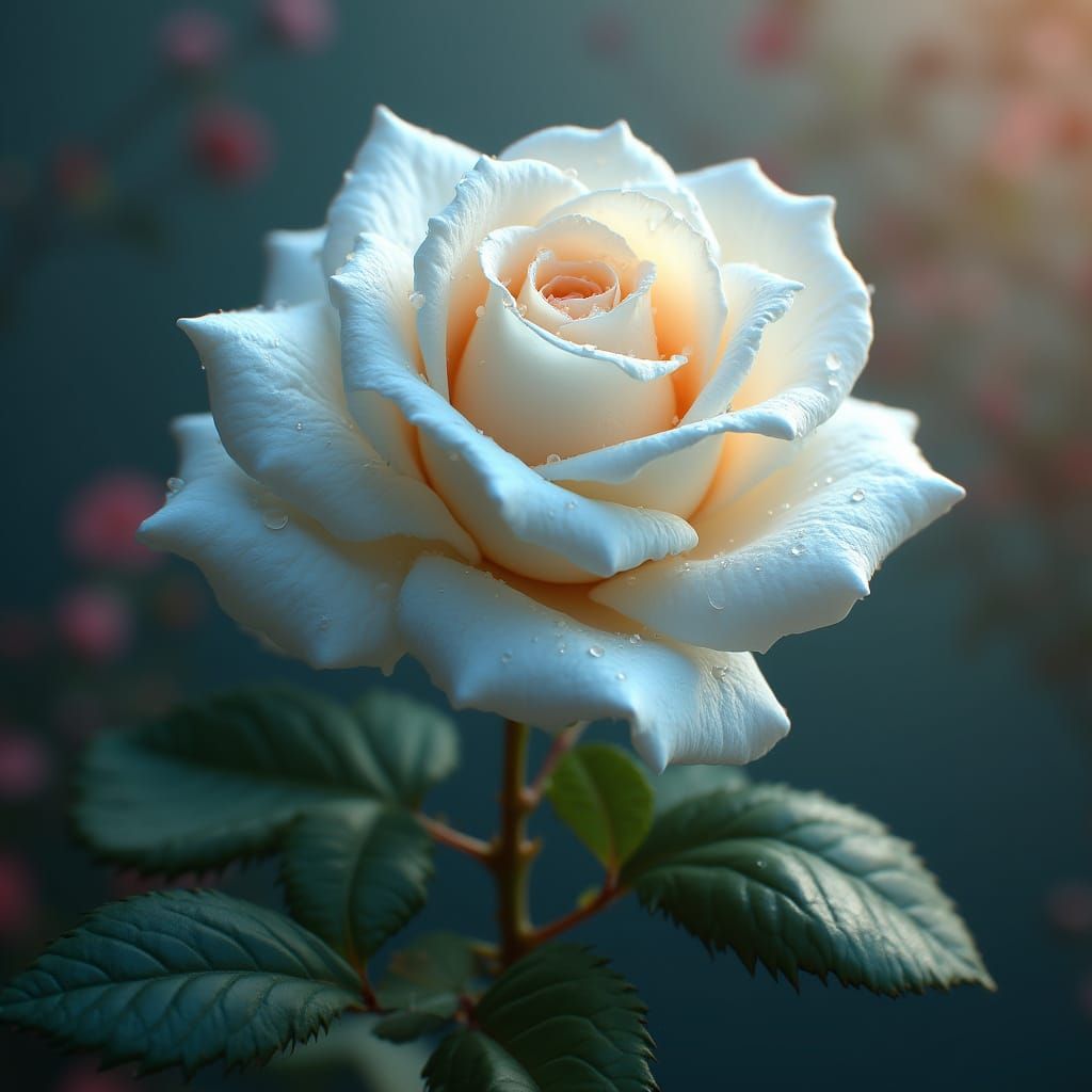 Ethereal White Rose in Soft Focus