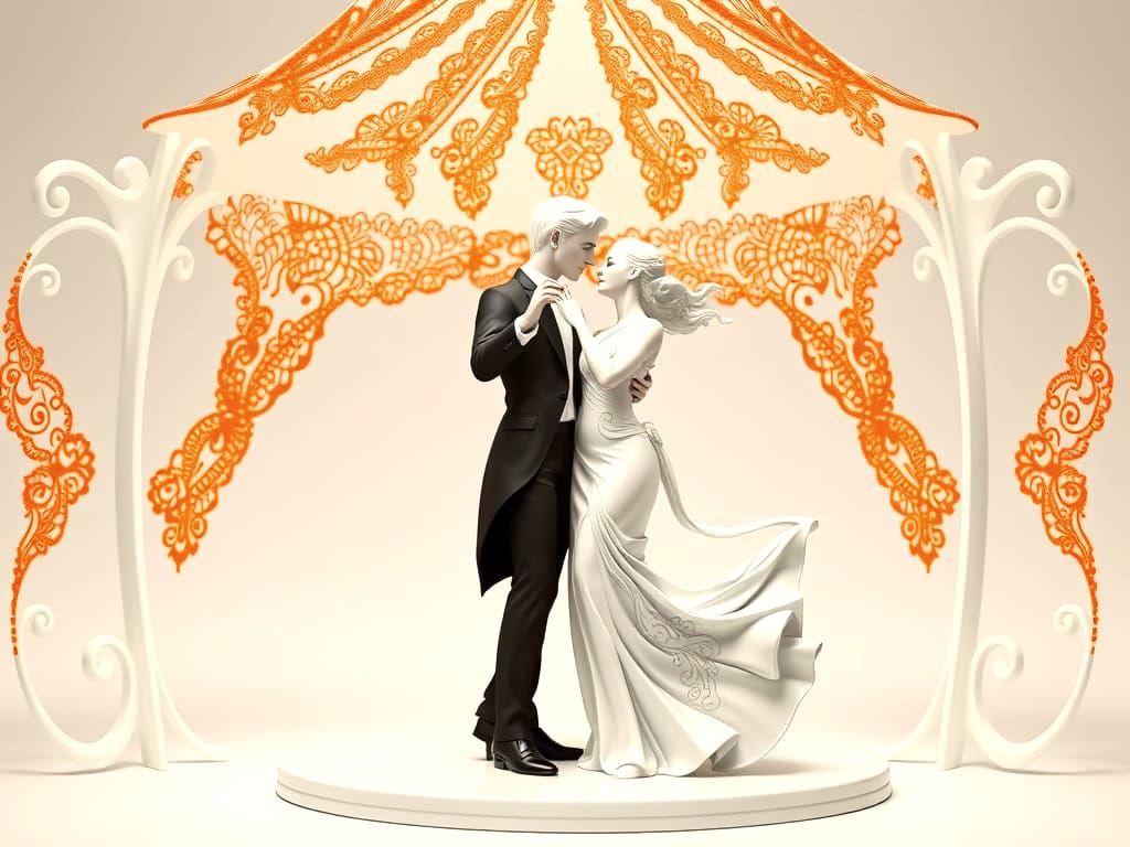 Art Nouveau Porcelain Figurine of a Dancing Couple