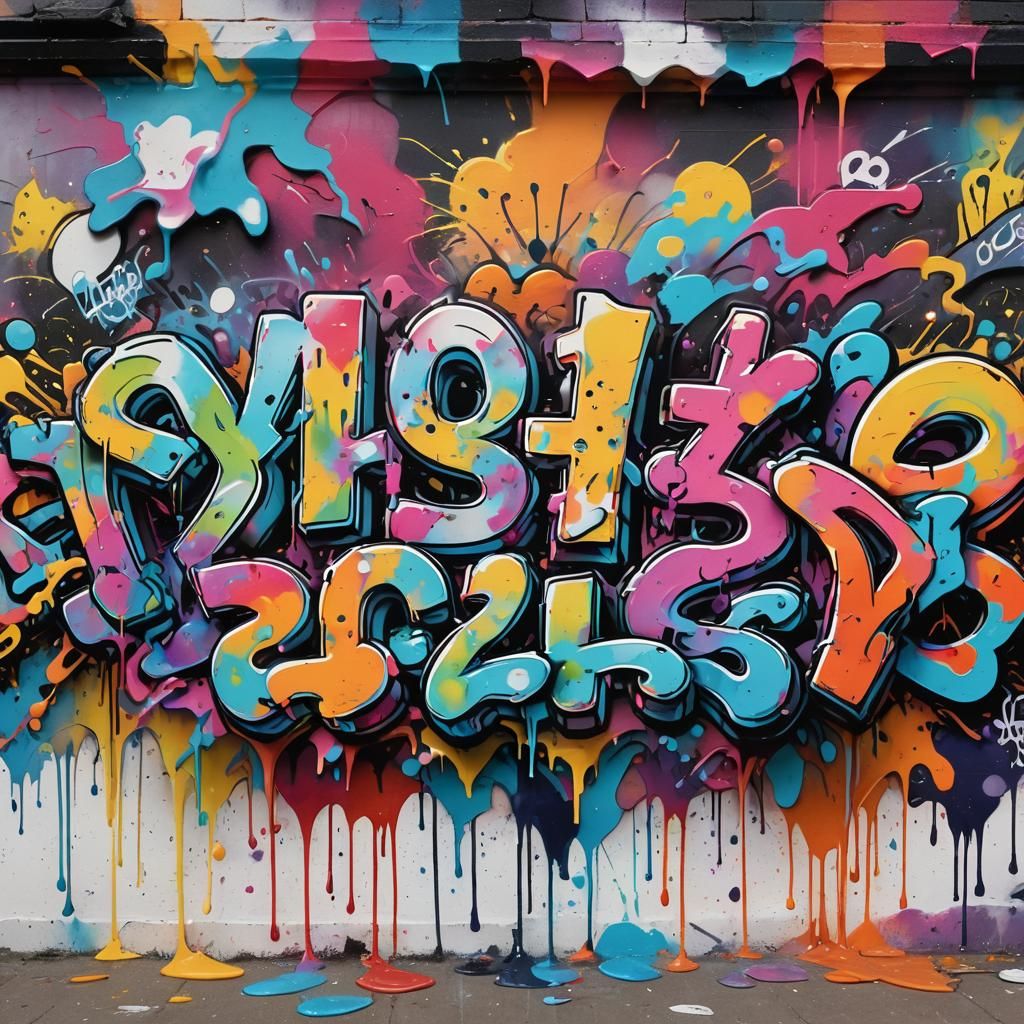 Graffiti Art of BTS in Polychromatic Colors