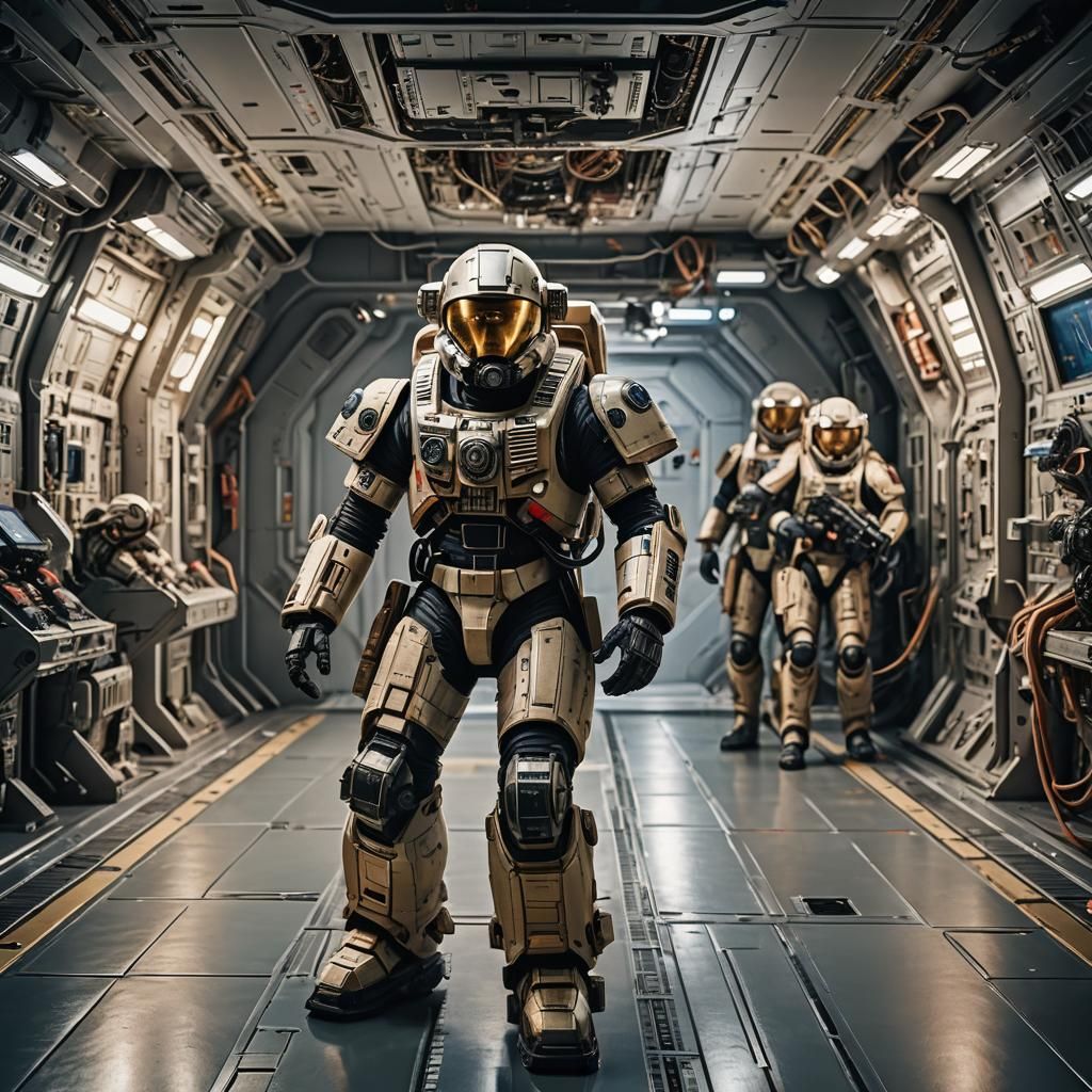 American Space Marines Boarding Spacecraft: Photo-Realistic ...