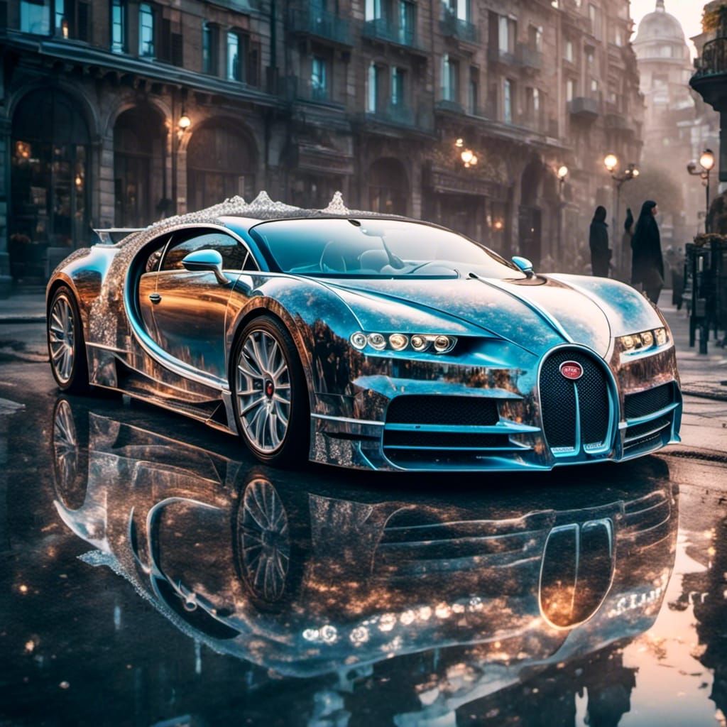 Ghostly Translucent Bugatti: An Ethereal Illusion