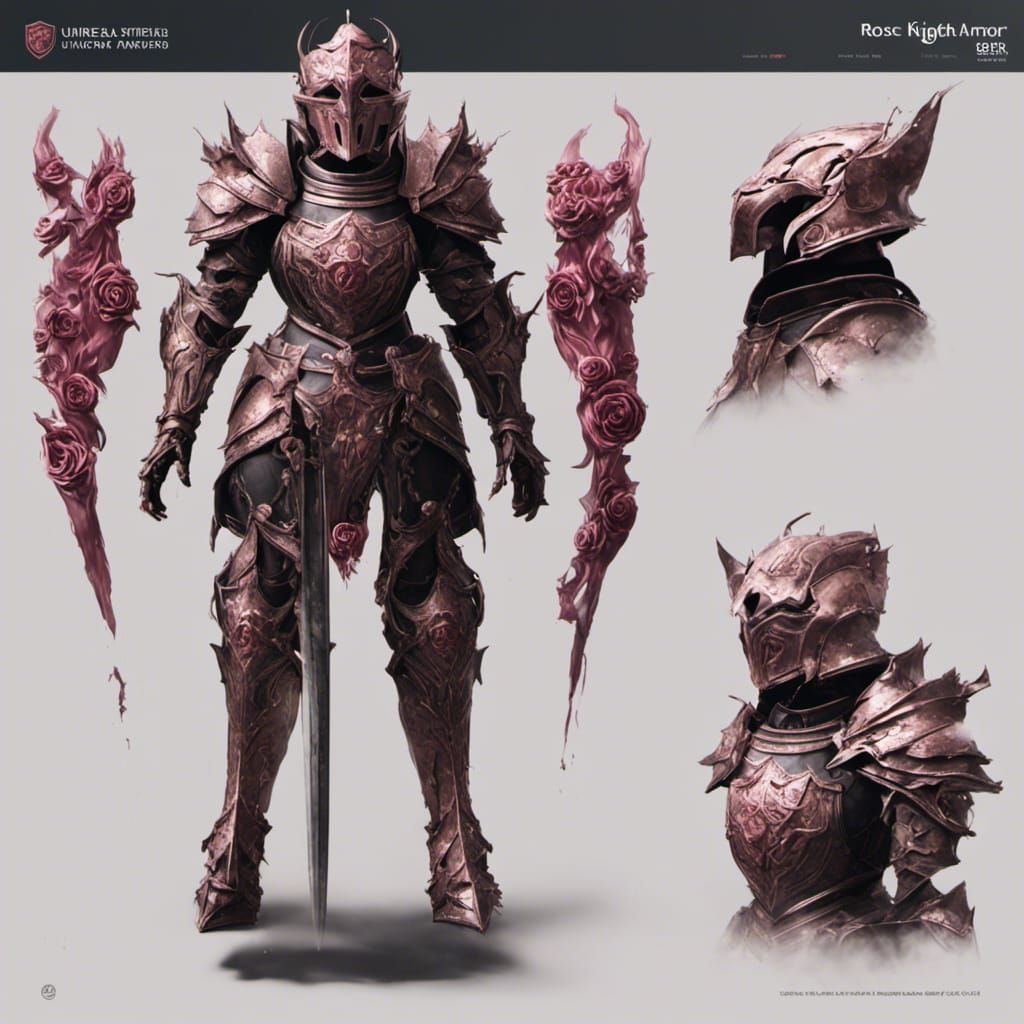 Rose Knight Armor in Detailed Digital Painting