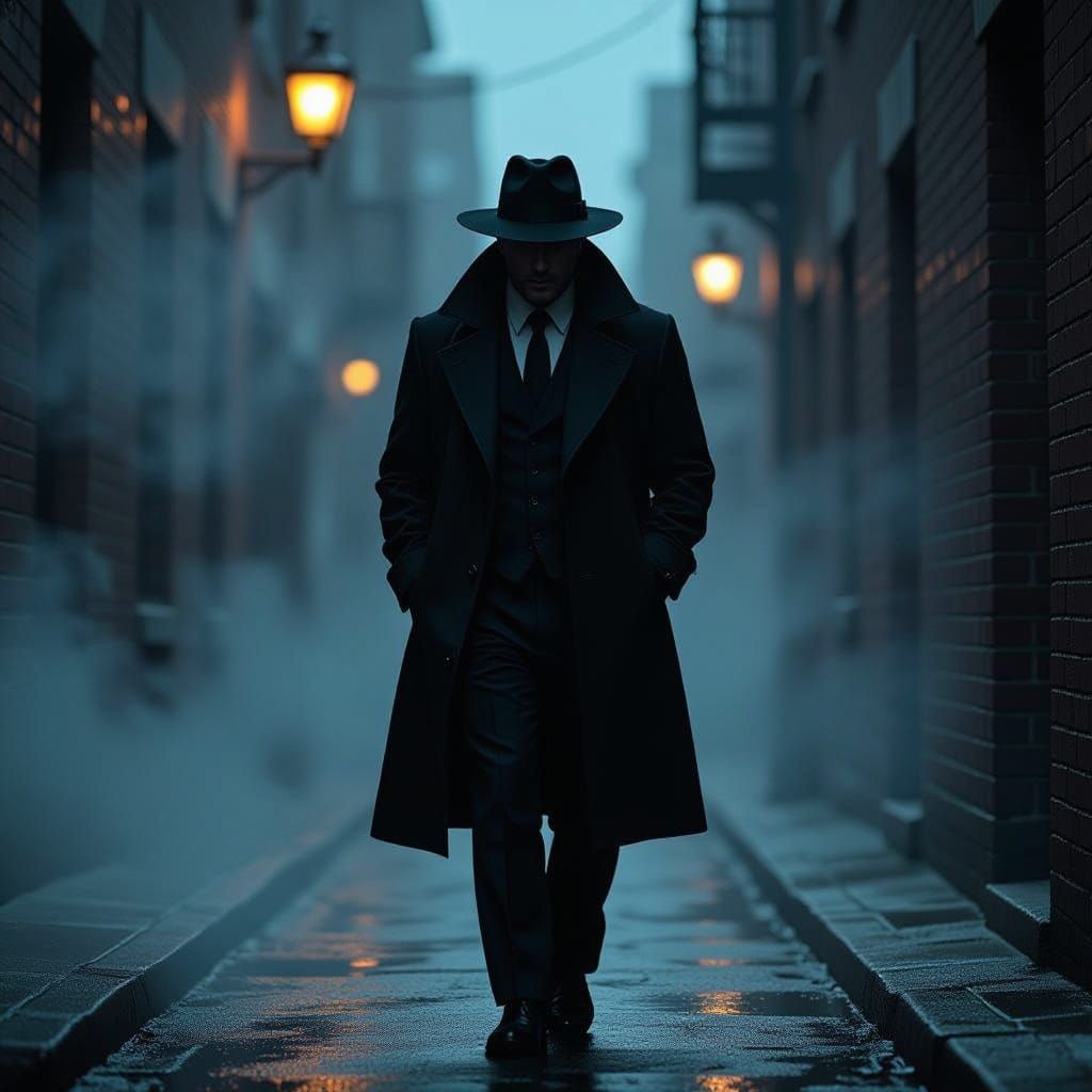 The Mysterious Stranger in a Foggy Alleyway