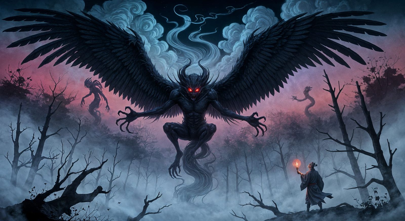 Yokai Horror Fantasy: Winged Demon vs. Onmyoji