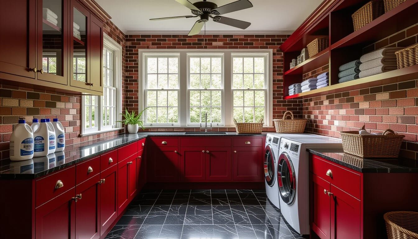 Victorian Laundry Room with Glass Walls and Natural Light