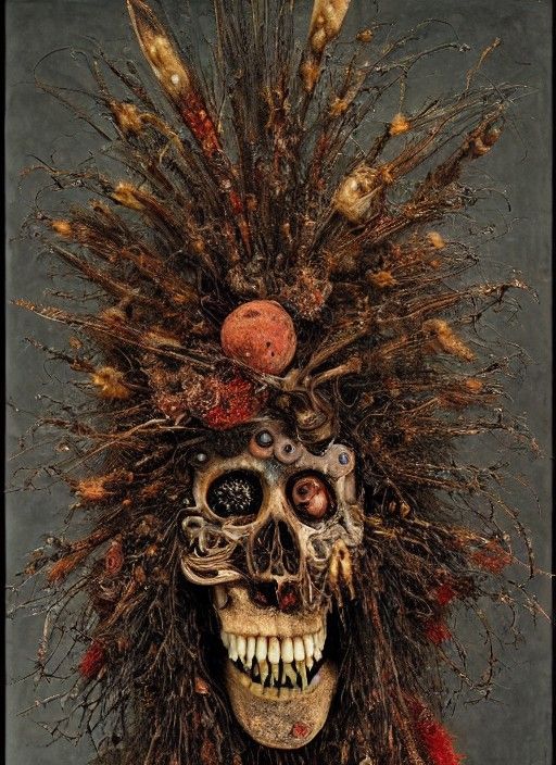 Ominous Creature Assemblage in Arcimboldo Style