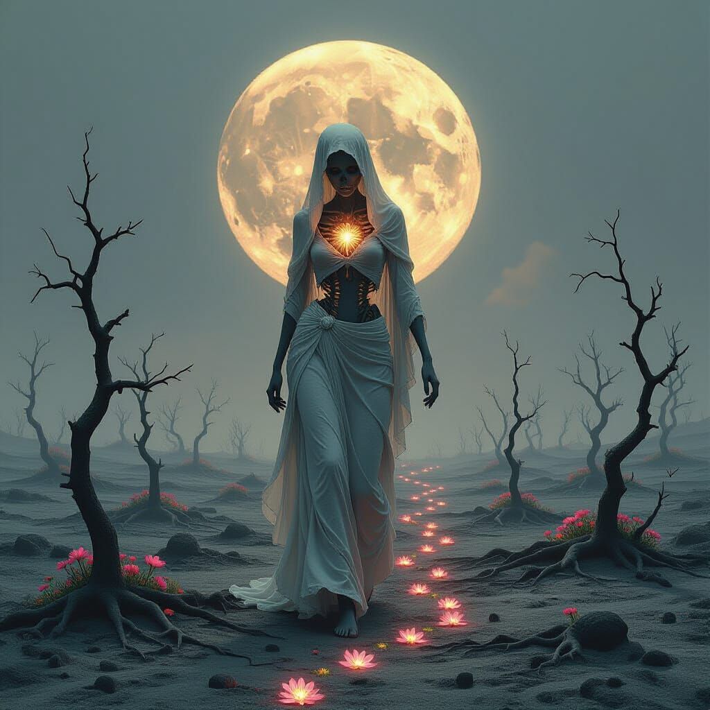 Ethereal Maiden Brings Bloom to Ash Landscape