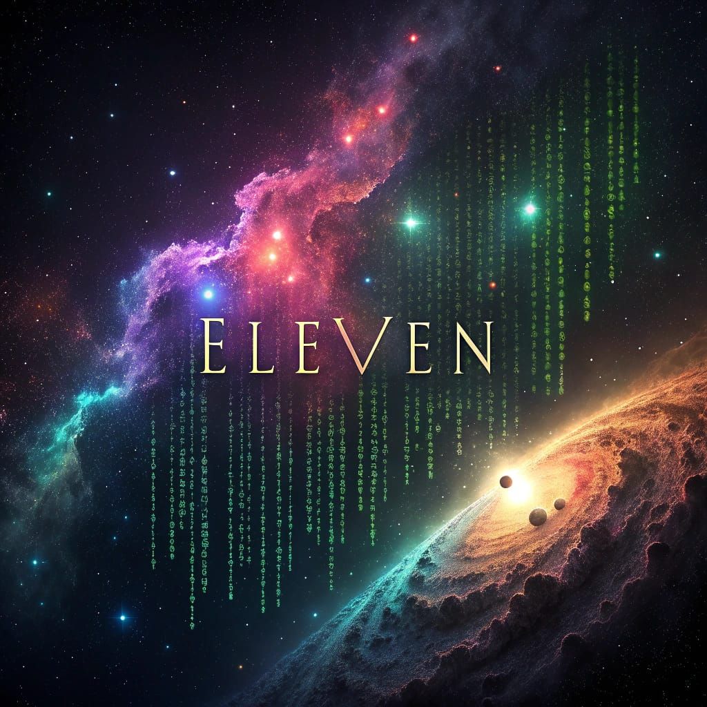 Matrix Code in Cyberpunk Deep Space