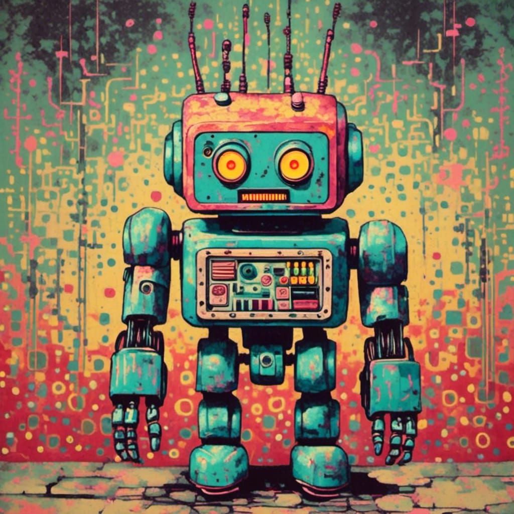 Sinister Vintage Robot Assassin Made from 1950s Garage Scrap...