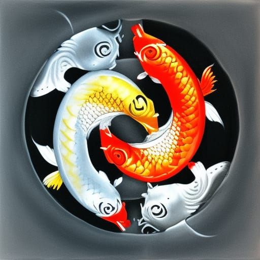 Yin and Yang Koi Fish Symbol