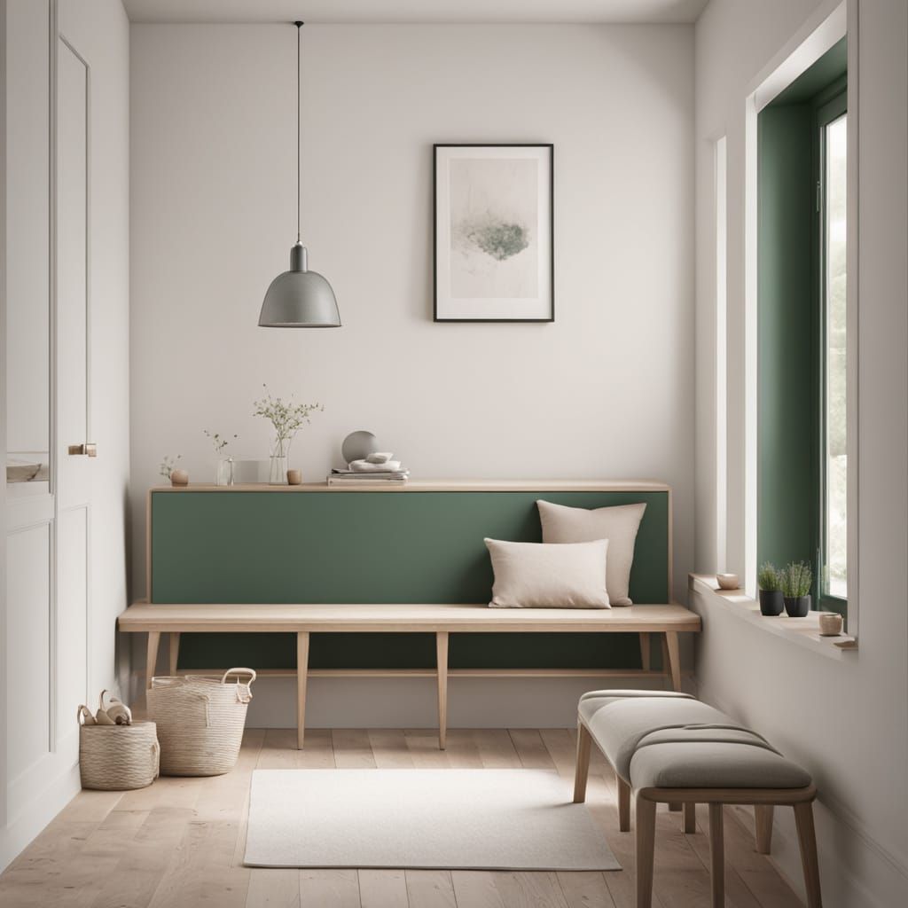 Ethereal Nordic Cloakroom with Soft Focus and Minimalist Ele...