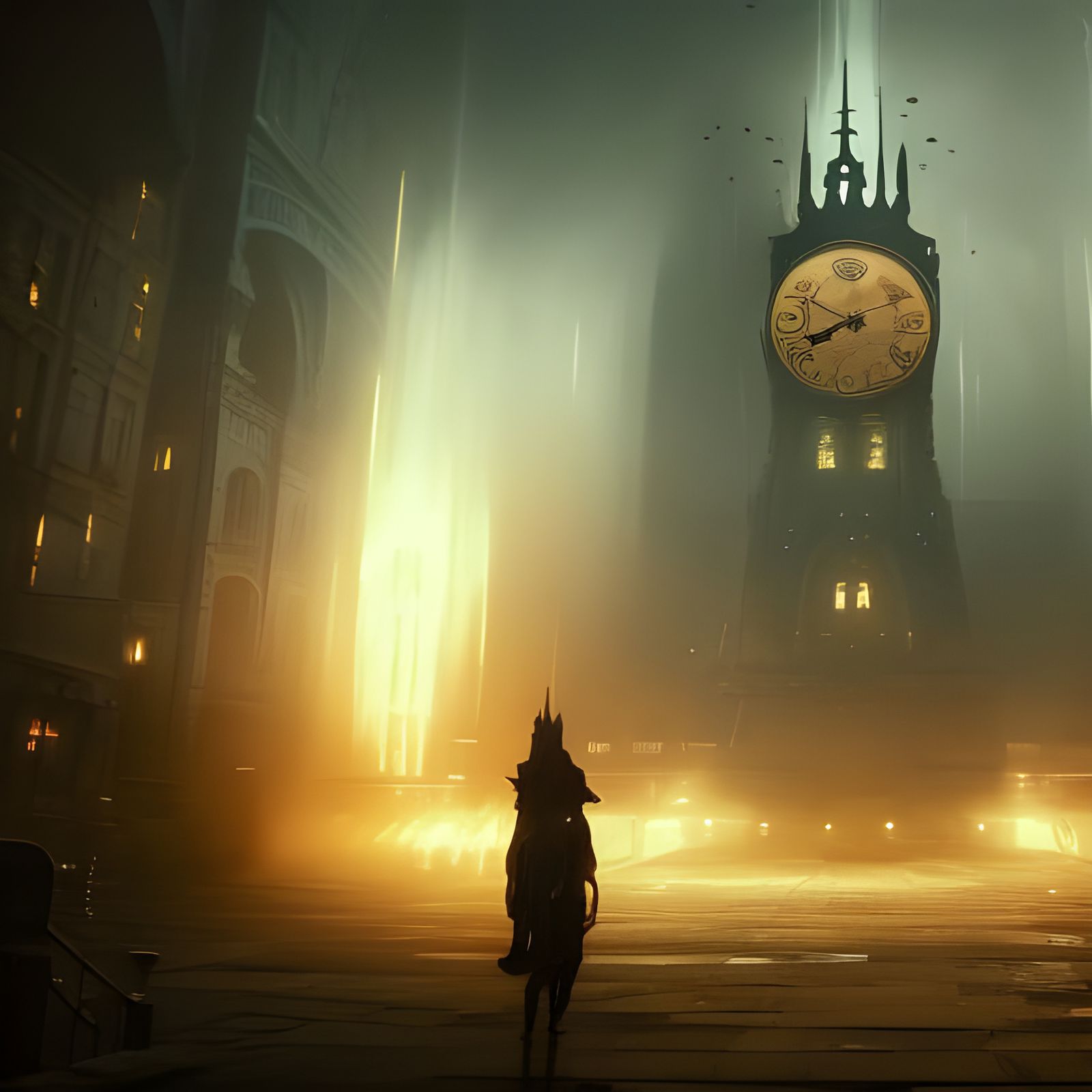 Intricate Mechanical Clockwork in Dark Fantasy Style