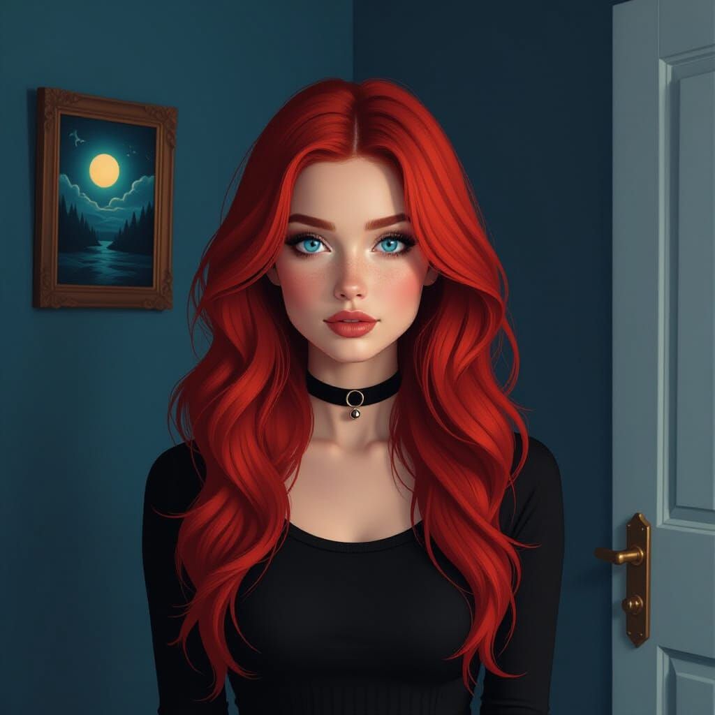 Fantasy Portrait of a Woman with Fiery Red Hair