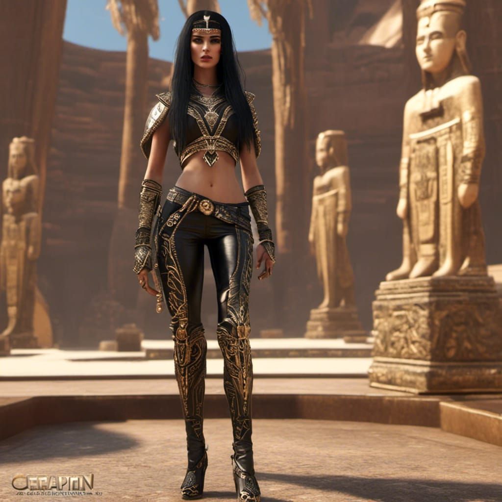 Cyberpunk Cleopatra in High-Quality Digital Render