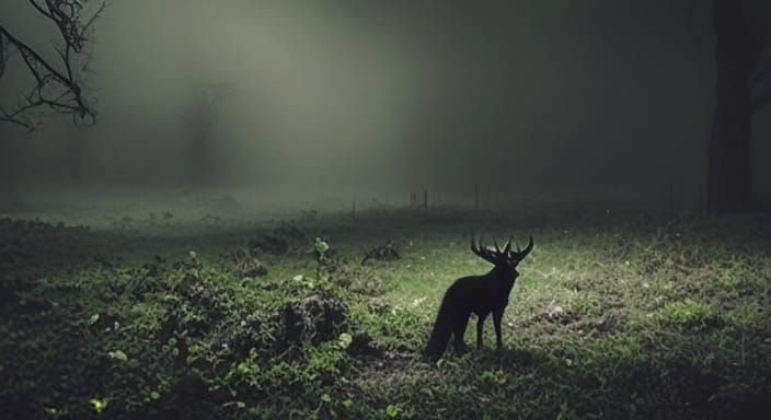 Eerie Nightmare Creature Lurking in Ominous Fog