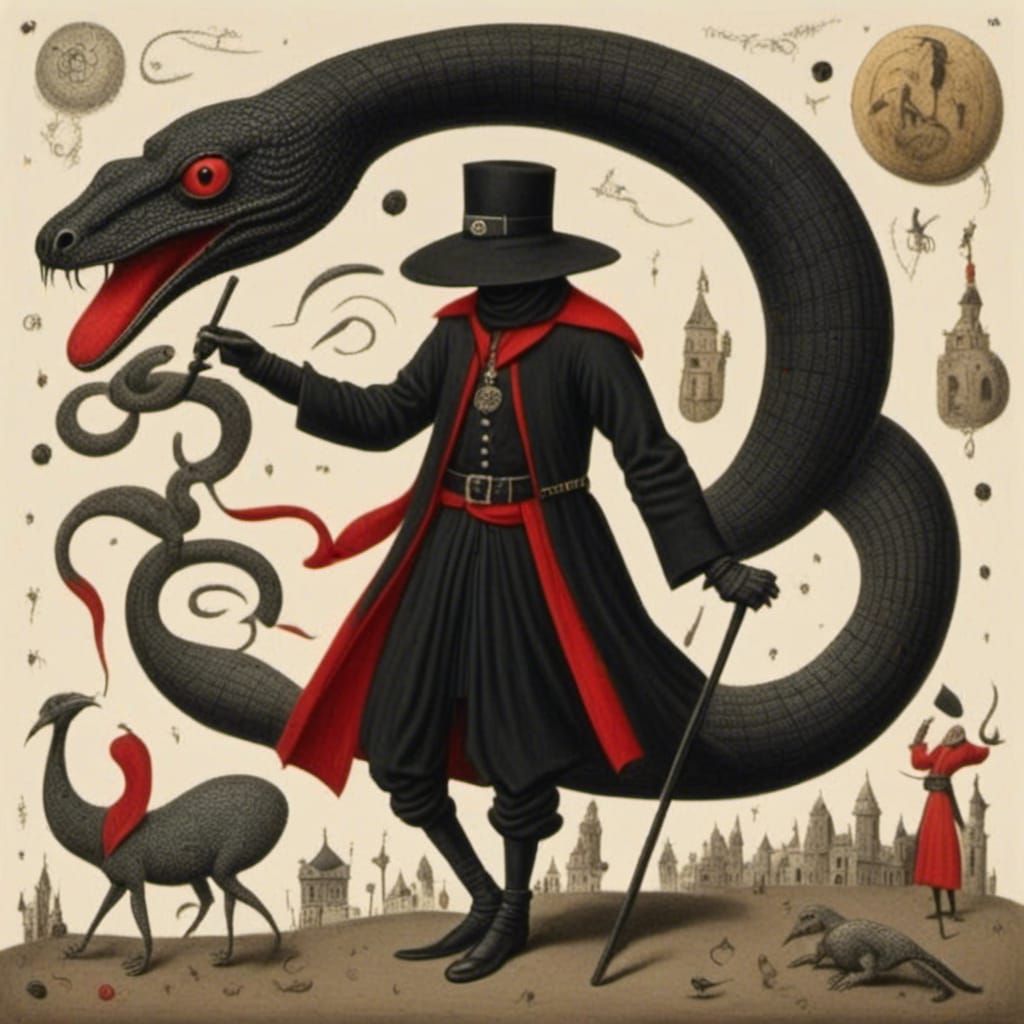 Medieval King Cobra in Fantasy Style