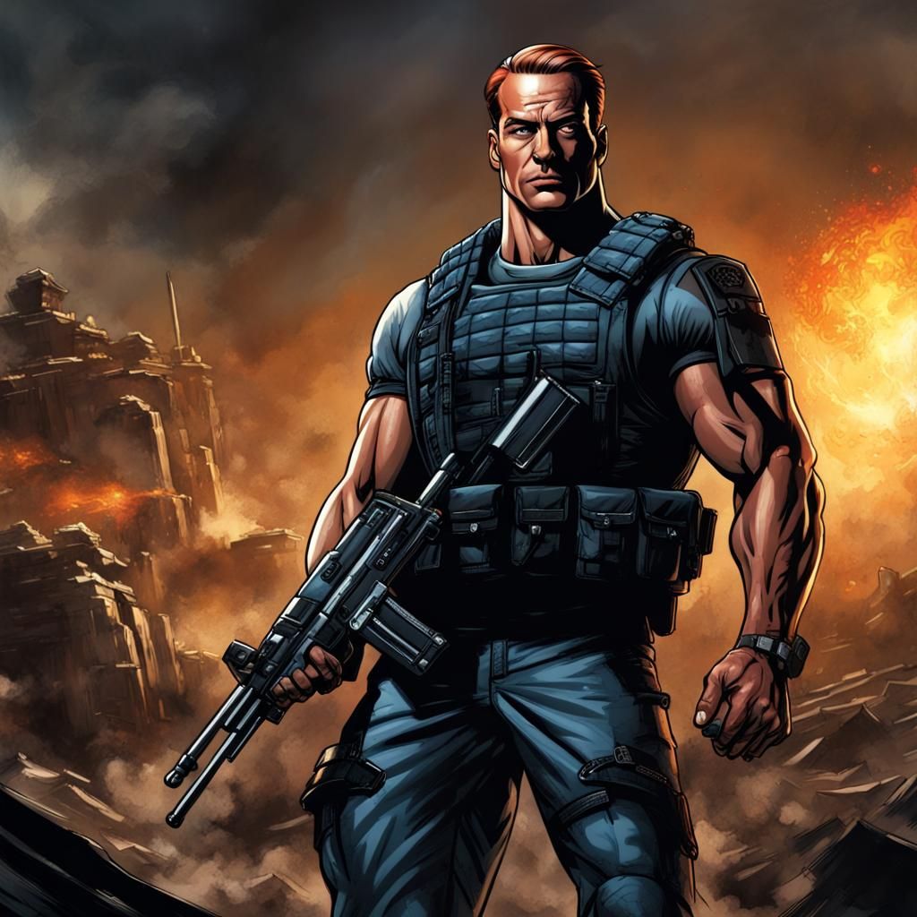 Duke Prepares for Battle: Dynamic Comic Book Artwork