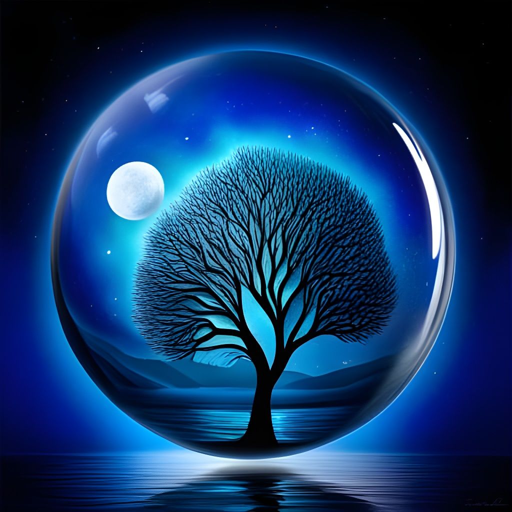 Magical Crystal Orb Floating in Starry Cosmos