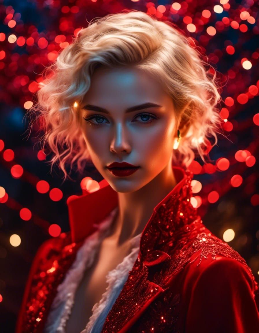 Desire Personified: Androgynous Figure in Glittery Fantasy