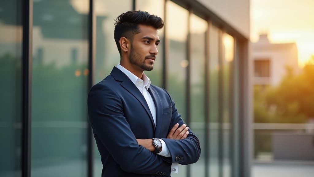 Portrait of Young Indian Man in Sunlight