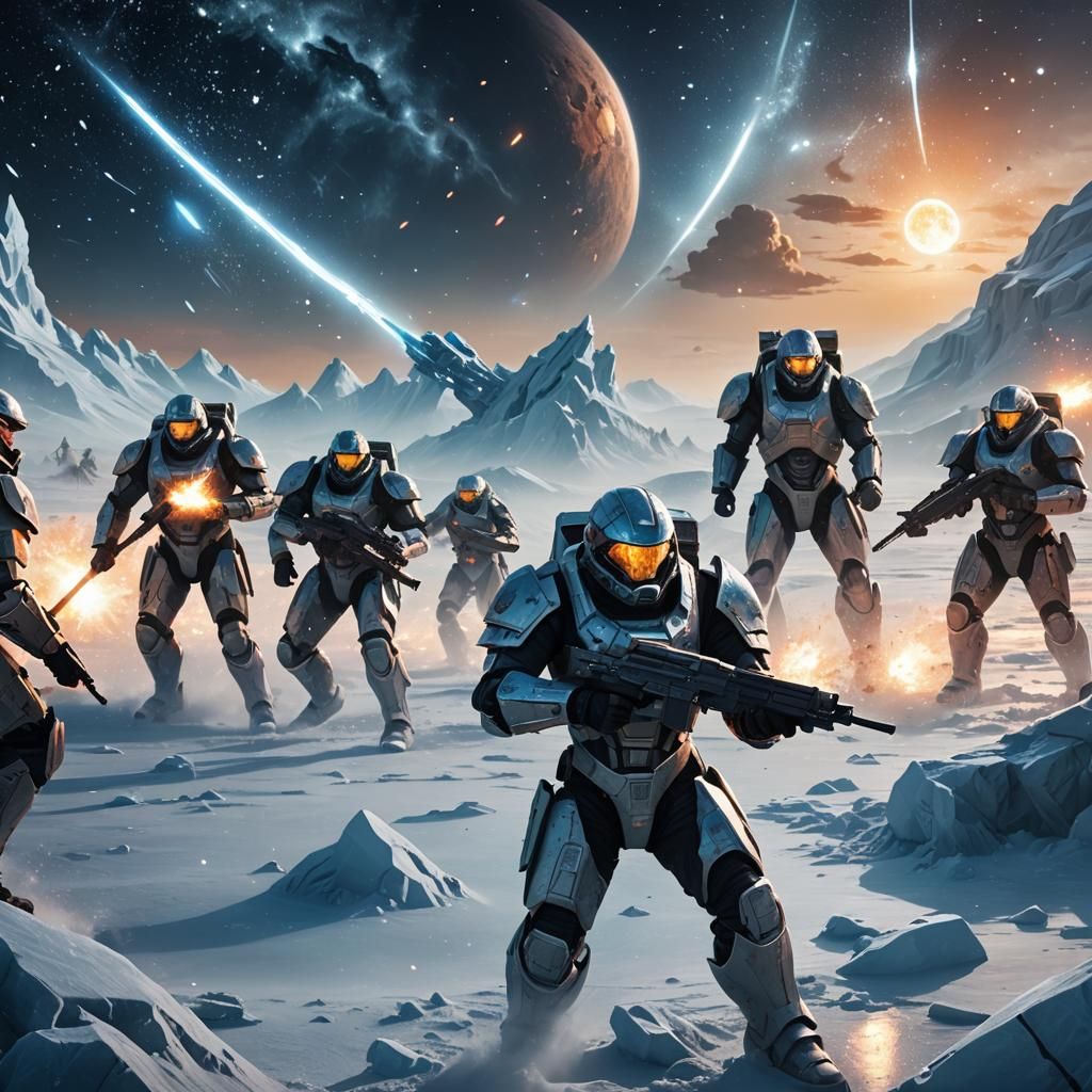 Hi-Tech Armor Battle on Frozen Ice Planet