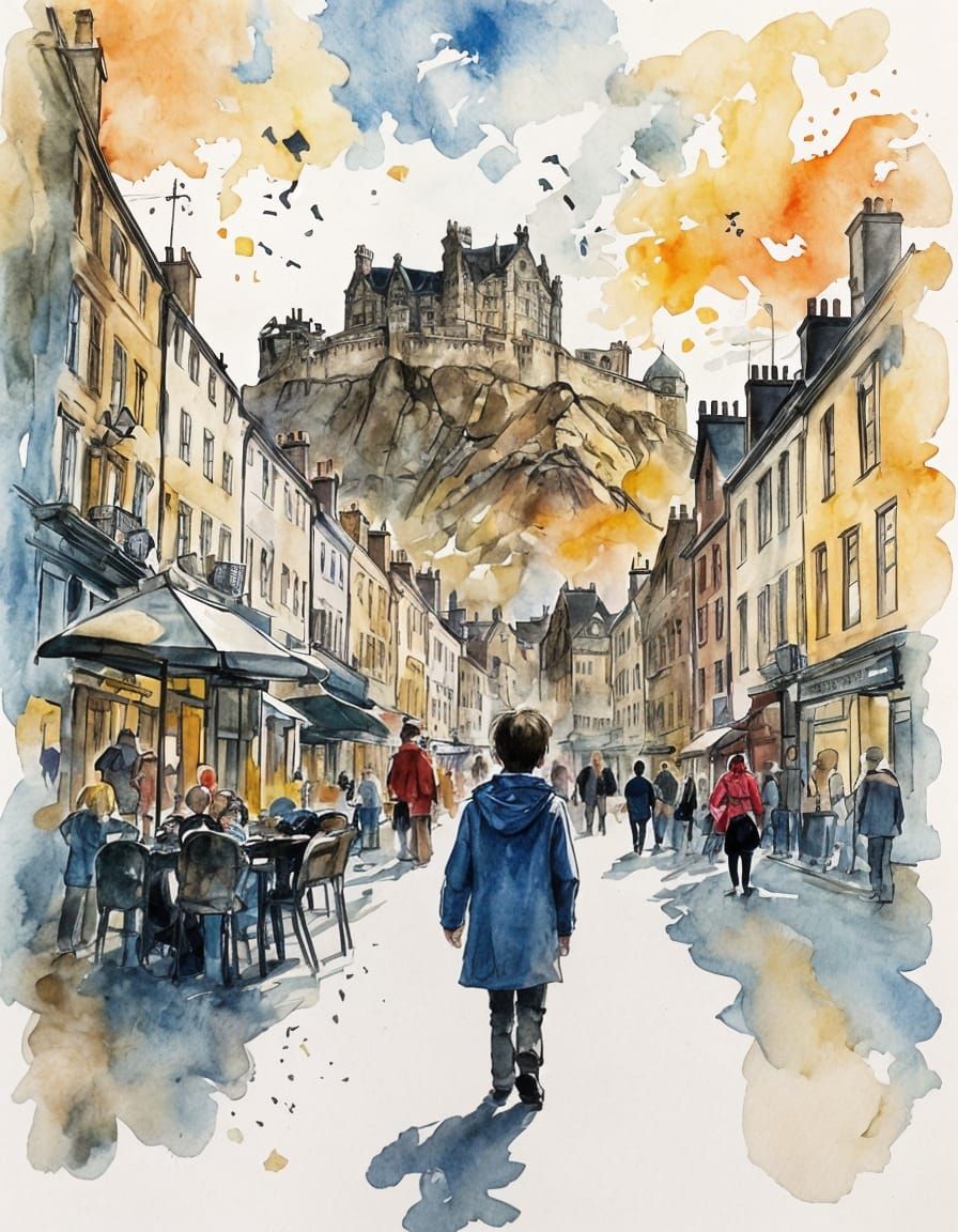 Edinburgh Illustration in Quentin Blake Style