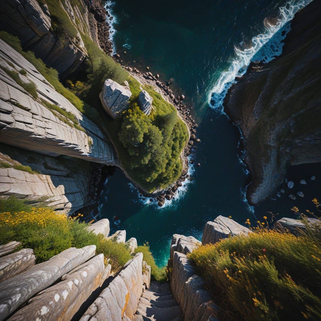 Dizzying Cliffside View in Professional Photography Style