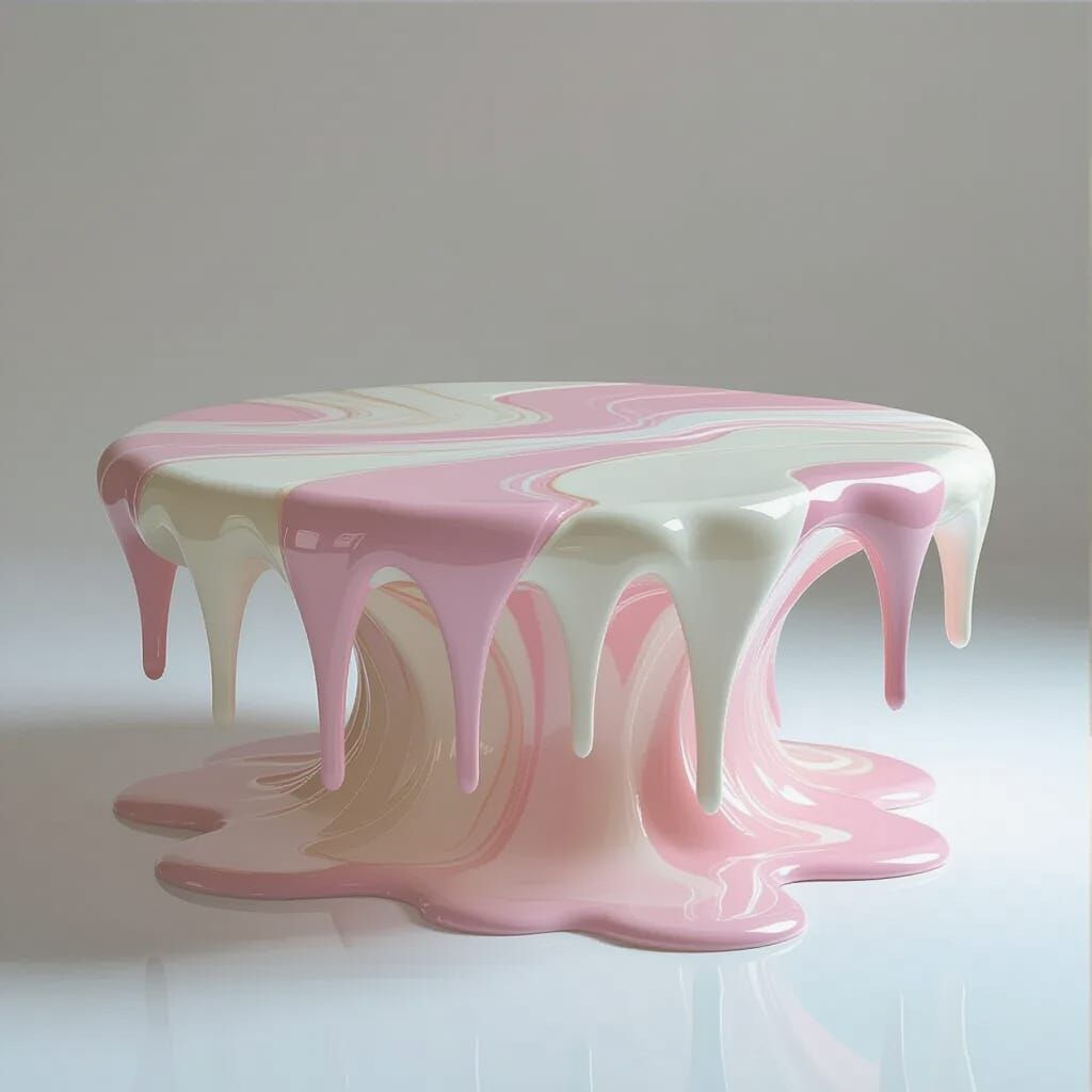Melting Ice Cream Coffee Table in Ultra-Modern Style