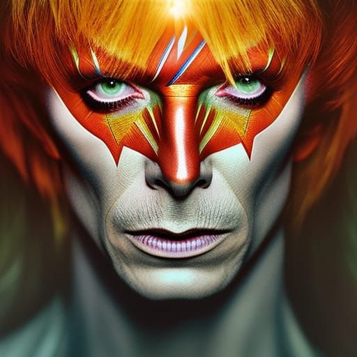 David Bowie as Goblin King: Hyperrealistic Photograph