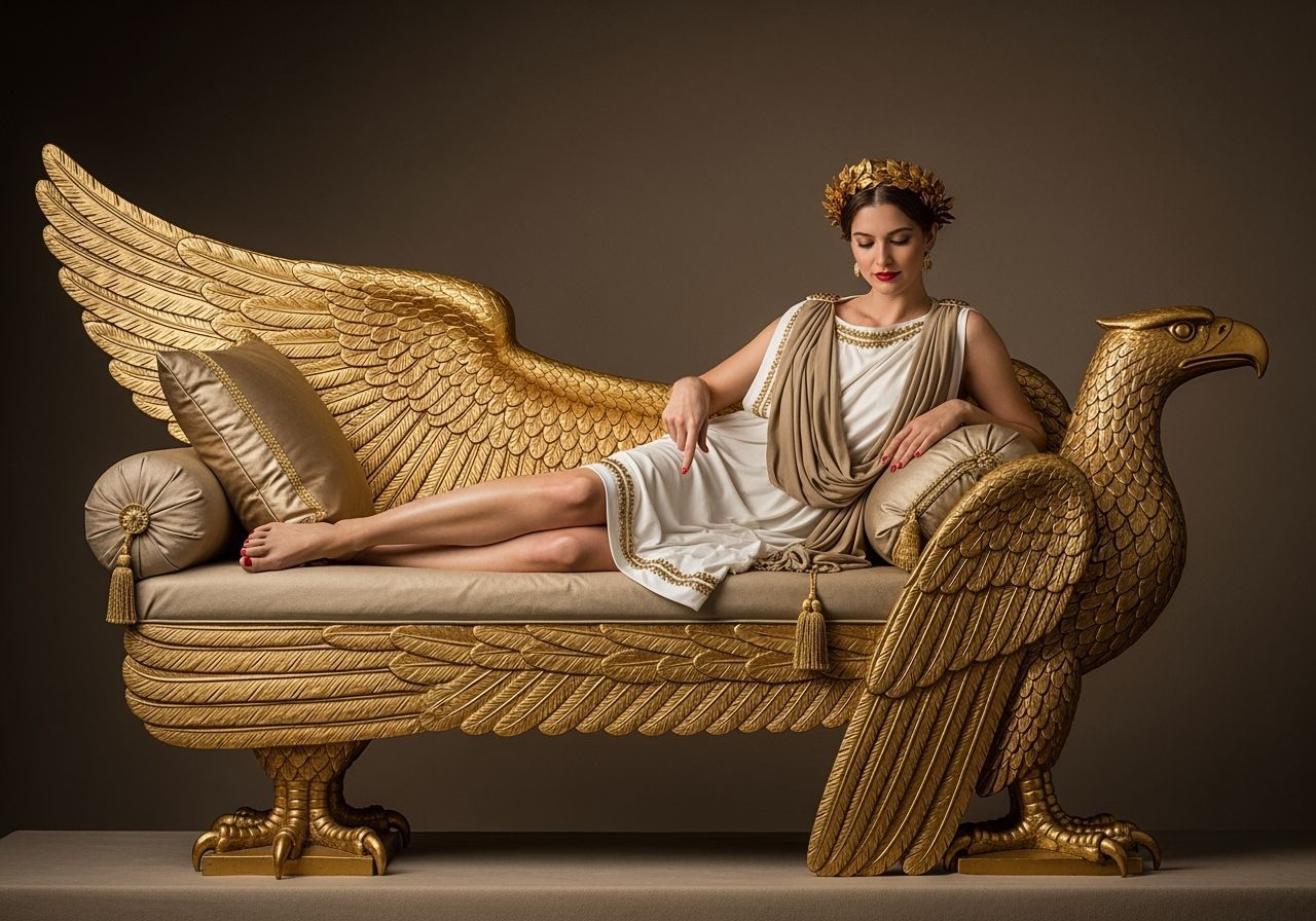 Roman Empress Lounging on an Eagle Chaise Longue