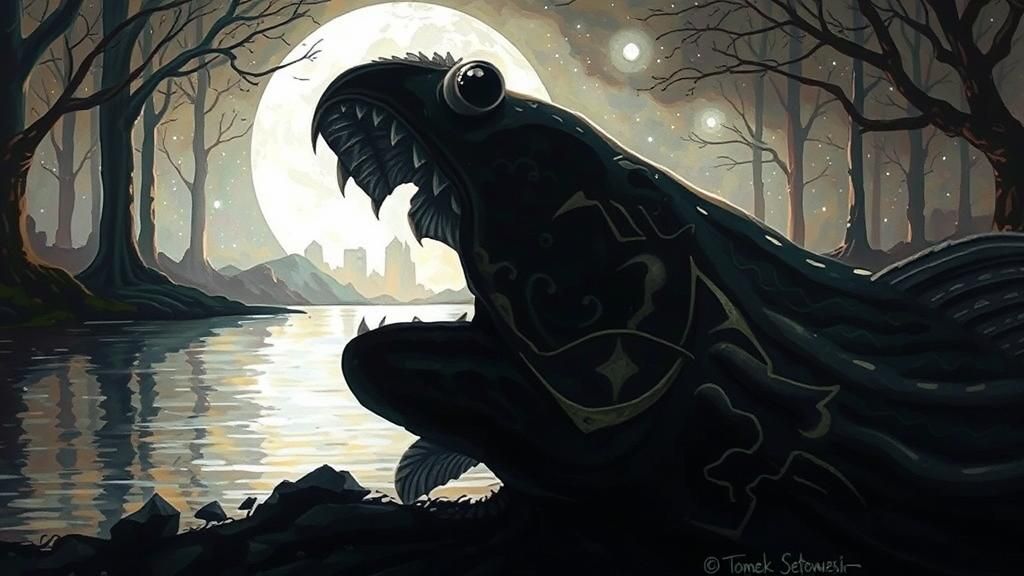 Angler Fish Oil Painting in Pop Surrealism Style