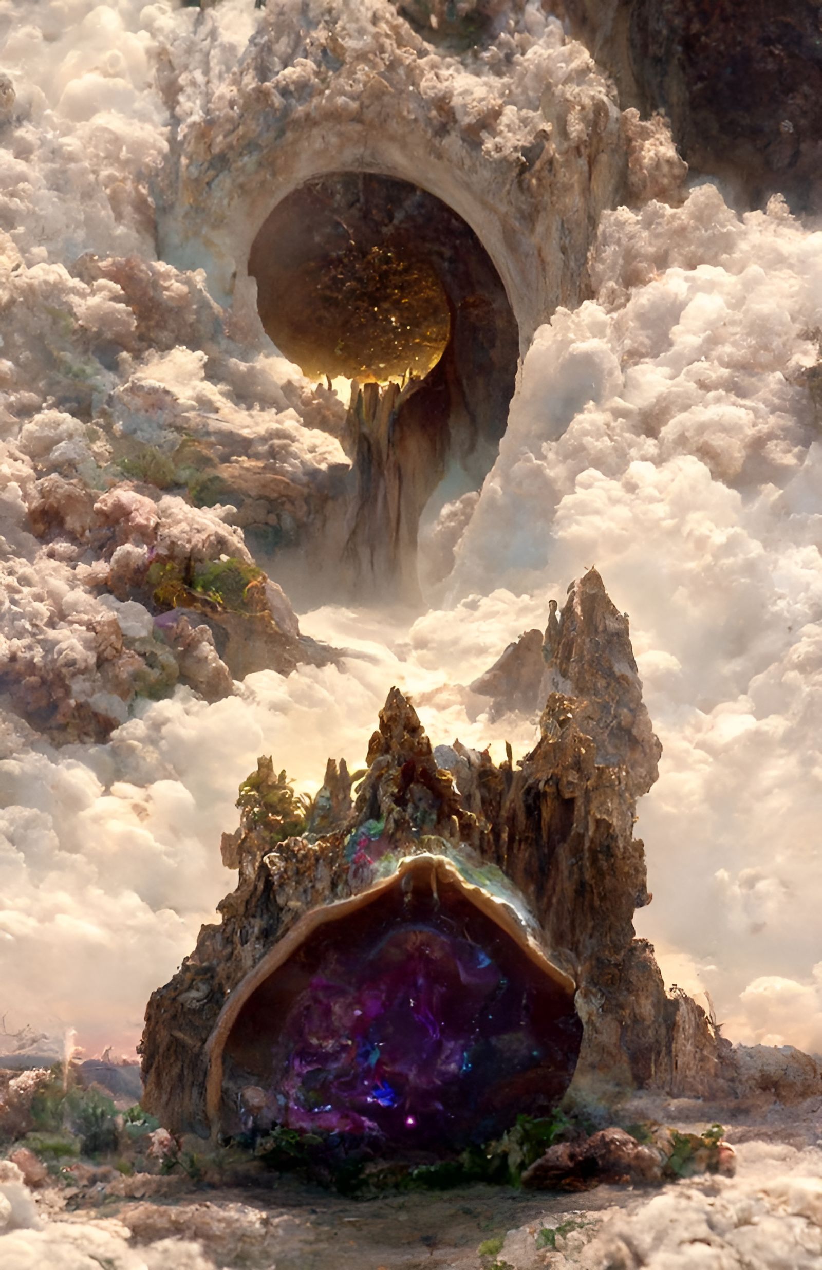 Mystical Geode Portal to Alien Garden World