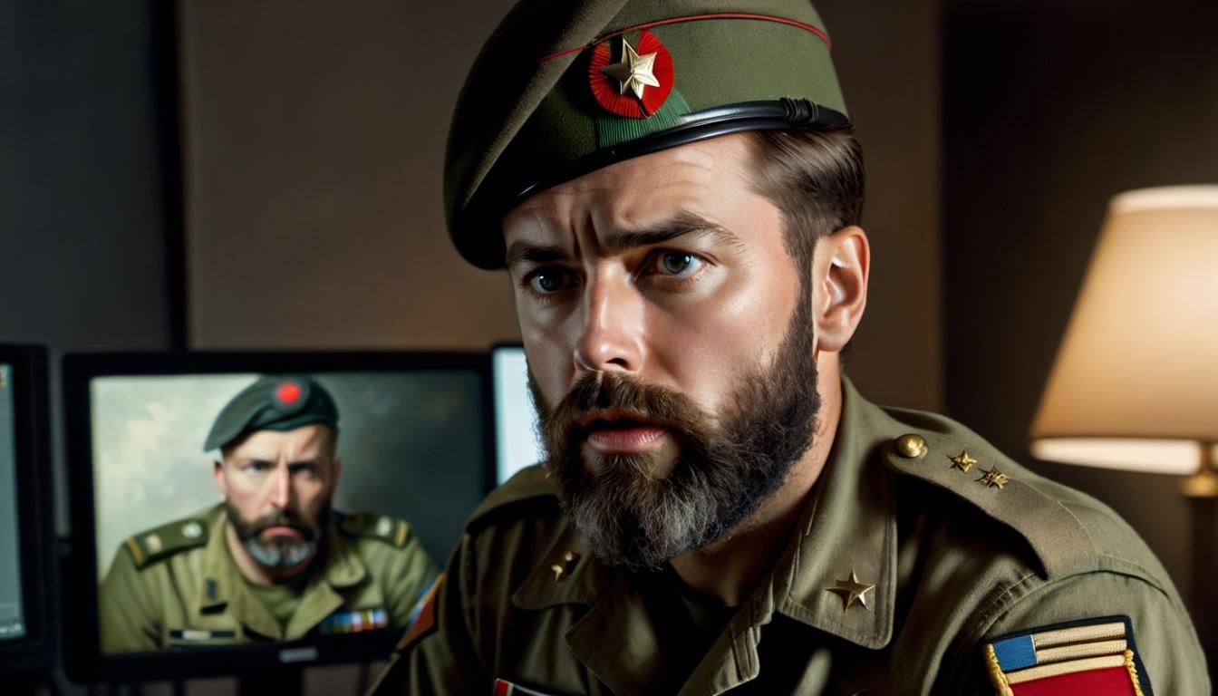 Emotional Portrait of a Veteran in Oil Painting Style